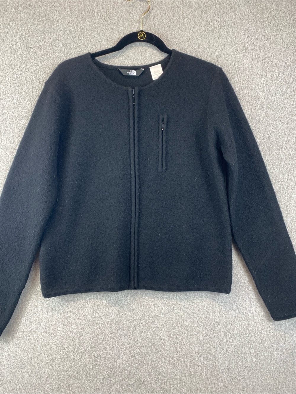 The North Face Wool Sweater Women’s S Full Zip Minimalist Black Warm